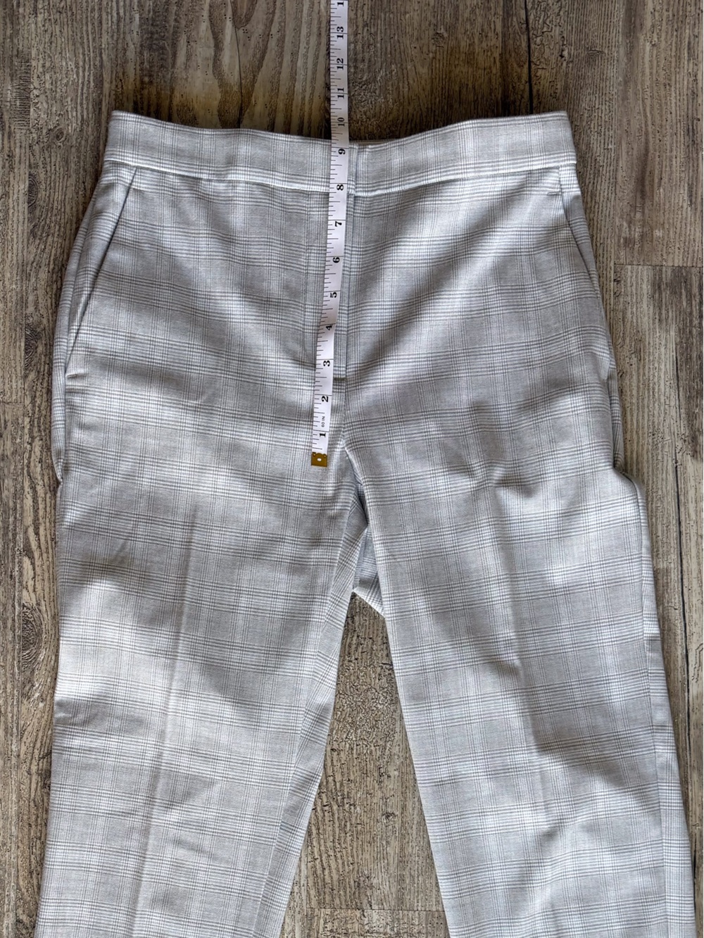 Ann Taylor Gray Plaid Straight-Leg Trousers - Picture 11 of 11